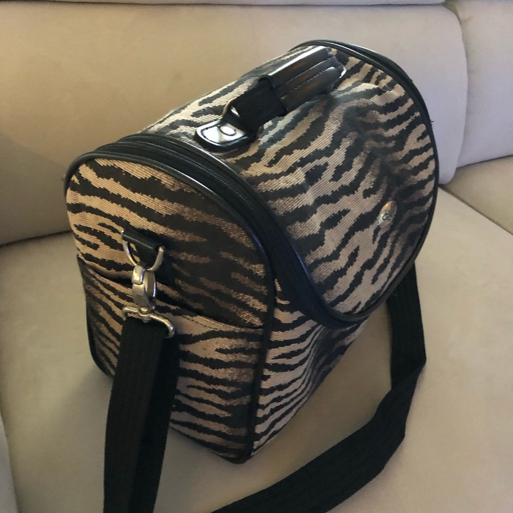 DVF Tiger Print Train Case Travel Bag Cosmetic